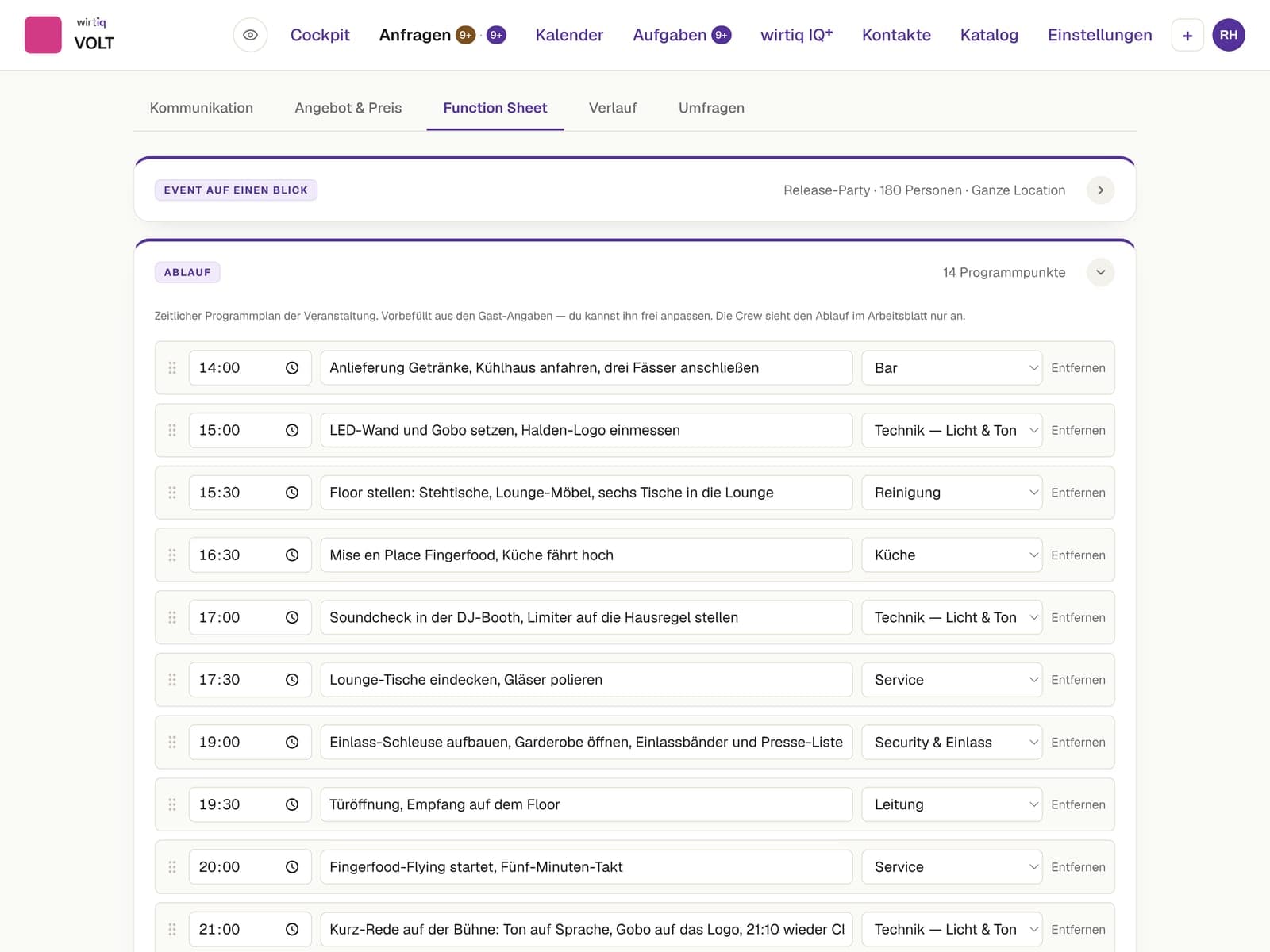 Screenshot: Aufbauplan